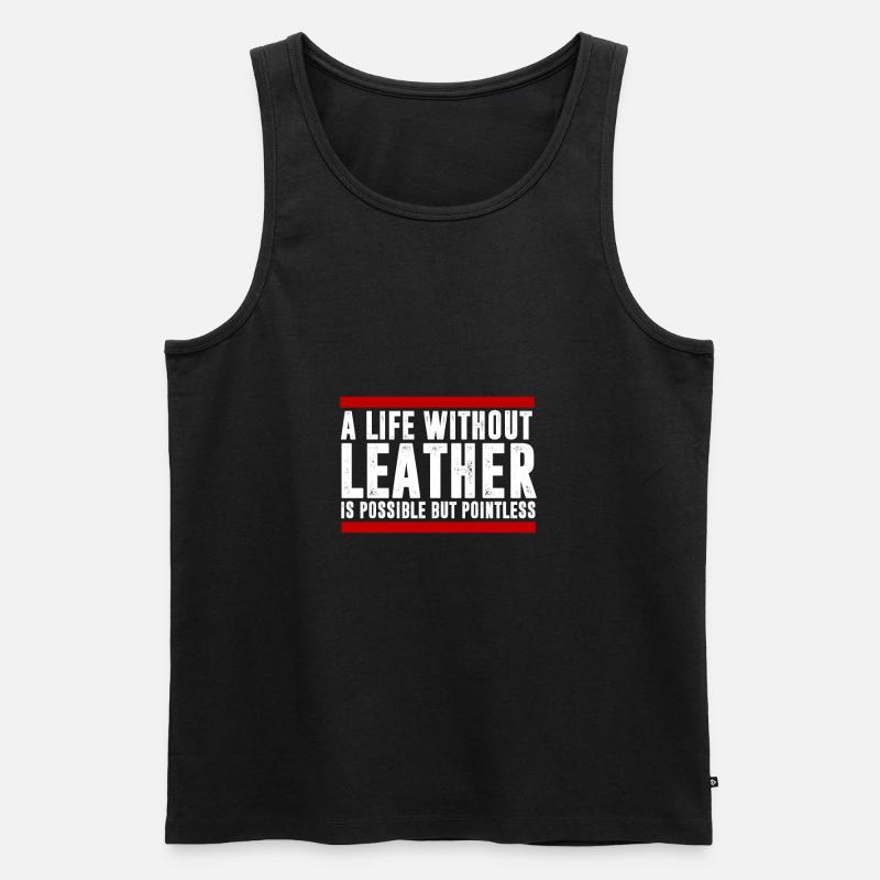 Leben mit Leder - Männer Premium Bio Tank Top - Schwarz