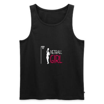 Netzball-Mädchen - Männer Premium Bio Tank Top - Schwarz - Vorne - AI Model Male 178 light (178cm)