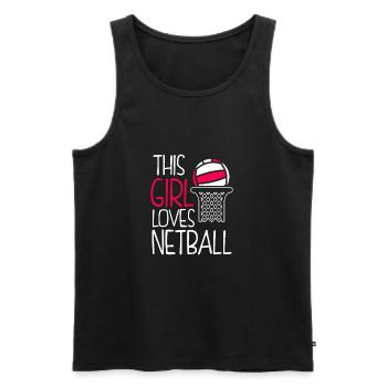 Dieses Mädchen liebt Netzball - Männer Premium Bio Tank Top - Schwarz - Vorne - AI Model Male 178 light (178cm)
