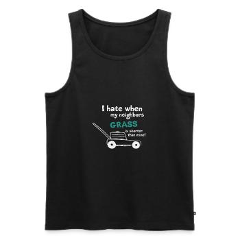 Mow the grass - Men's Premium Organic Tank Top - black - Front - AI Model Male 178 light (178cm)