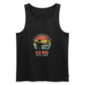 Pfeil und Bogen - Männer Premium Bio Tank Top - Schwarz - Vorne - AI Model Male 178 light (178cm)