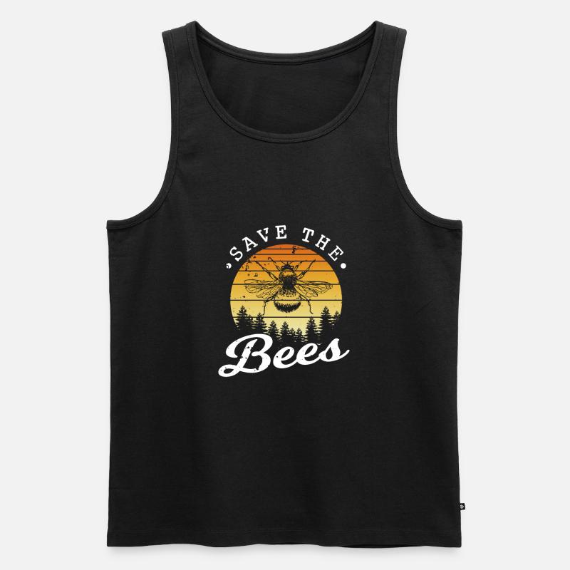 Die Bienen retten - Männer Premium Bio Tank Top - Schwarz