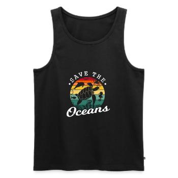 Rettet die Ozeane - Männer Premium Bio Tank Top - Schwarz - Vorne - AI Model Male 178 light (178cm)