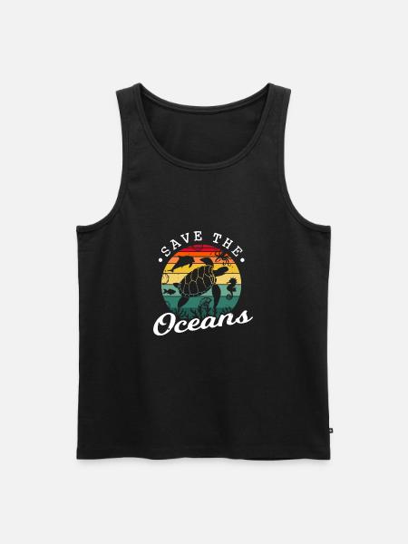 Save the oceans - Men's Premium Organic Tank Top - black