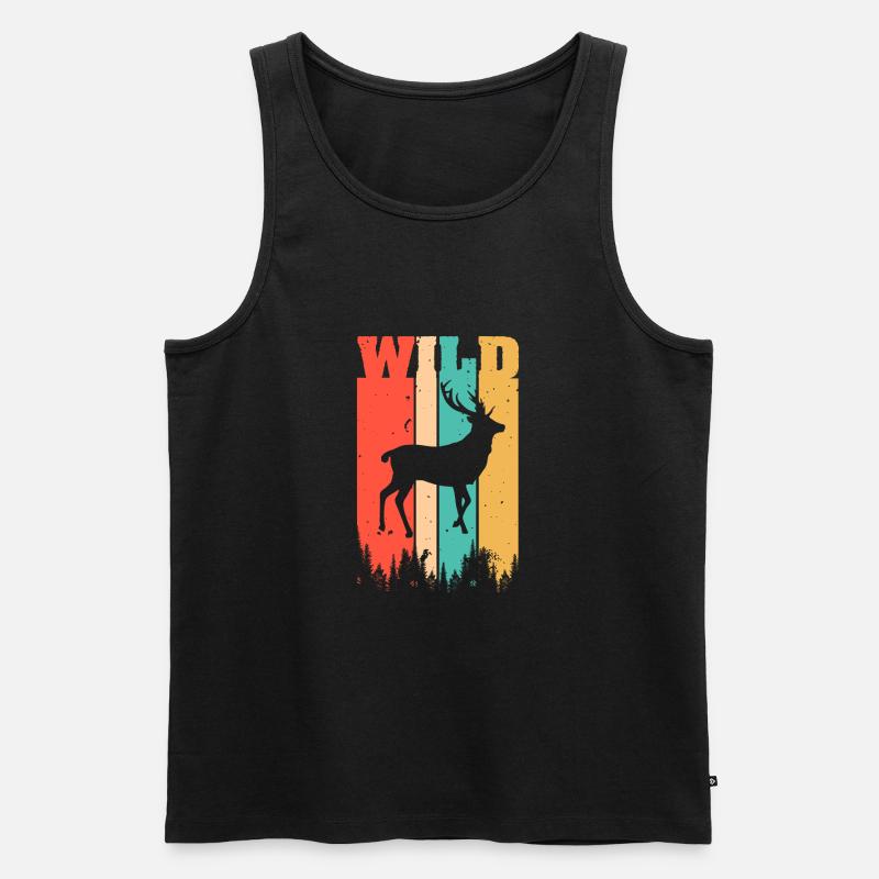 Wilder Hirsch - Männer Premium Bio Tank Top - Schwarz