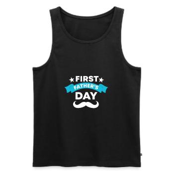 Erster Vatertag - Männer Premium Bio Tank Top - Schwarz - Vorne - Michal (187cm)
