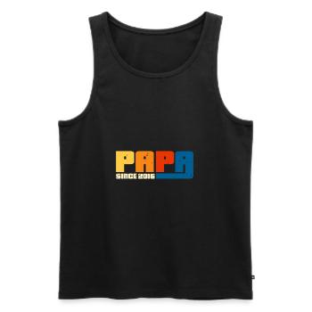 Papa seit 2016 - Männer Premium Bio Tank Top - Schwarz - Vorne - AI Model Male 178 light (178cm)