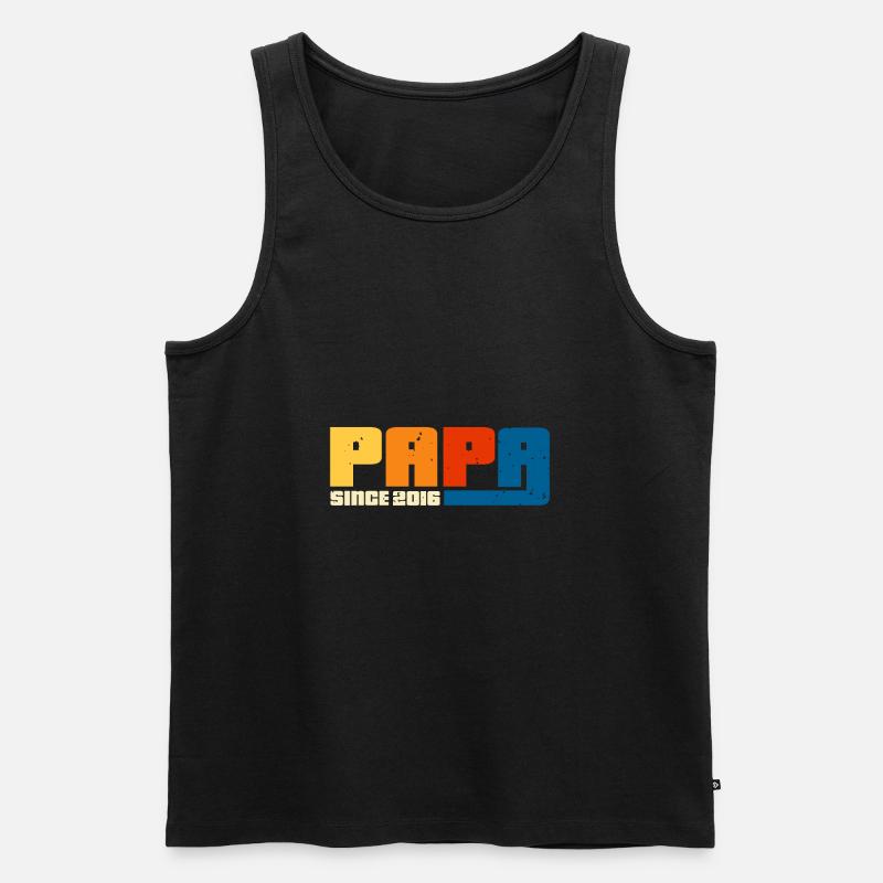 Papa seit 2016 - Männer Premium Bio Tank Top - Schwarz