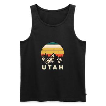 Utah - Débardeur bio Premium Homme - noir - Devant - AI Model Male 178 light (178cm)