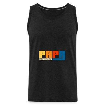 Dad since 2017 - Men's Premium Organic Tank Top - charcoal grey - Front - Alexander (188cm)