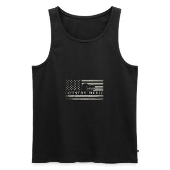American Country Music - Men's Premium Organic Tank Top - black - Front - AI Model Male 178 light (178cm)