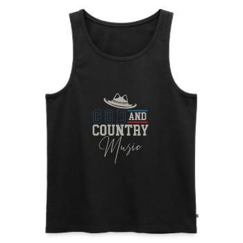 God country music - Men's Premium Organic Tank Top - black - Front - AI Model Male 178 light (178cm)