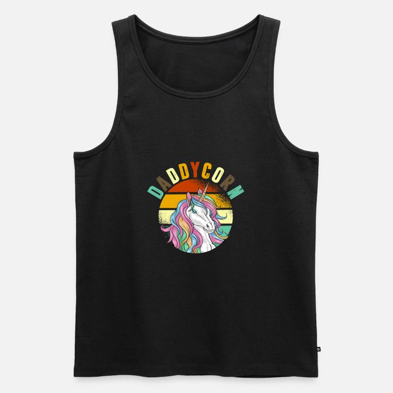 Papa licorne - Débardeur bio Premium Homme - noir