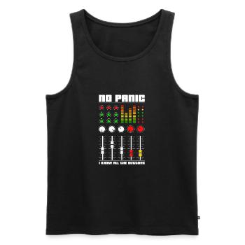 Audio Mixing Panic - Men's Premium Organic Tank Top - black - Front - AI Model Male 178 light (178cm)