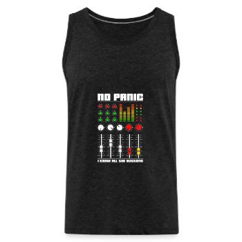 Audio Mixing Panic - Men's Premium Organic Tank Top - charcoal grey - Front - Alexander (188cm)