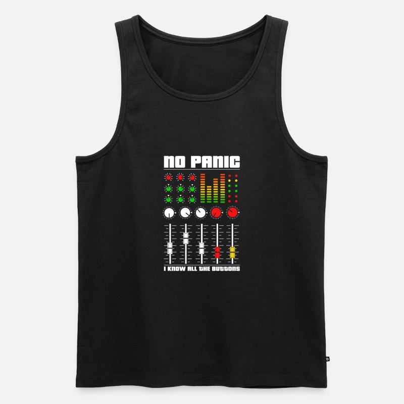 Audio-Mixing-Panik - Männer Premium Bio Tank Top - Schwarz