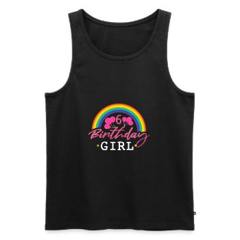 Birthday 6 girls - Men's Premium Organic Tank Top - black - Front - AI Model Male 178 light (178cm)