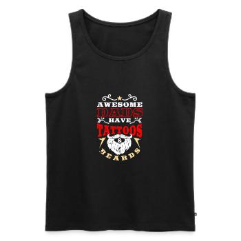 Papa-Bart-Tätowierungen - Männer Premium Bio Tank Top - Schwarz - Vorne - AI Model Male 178 light (178cm)