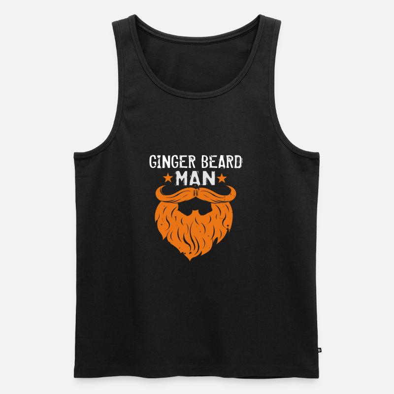 Mann mit Ingwerbart - Männer Premium Bio Tank Top - Schwarz