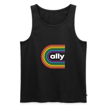 LGBT ally - Men's Premium Organic Tank Top - black - Front - AI Model Male 178 light (178cm)