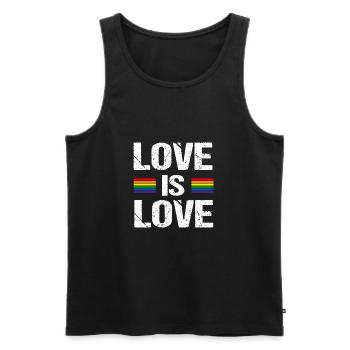 Love is love - Men's Premium Organic Tank Top - black - Front - AI Model Male 178 light (178cm)