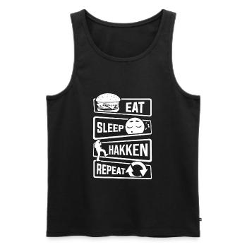 Eat Sleep Hakken Repeat - Gabber Hardstyle - Männer Premium Bio Tank Top - Schwarz - Vorne - AI Model Male 178 light (178cm)