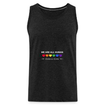 Les humains LGBT adorent - Débardeur bio Premium Homme - charbon - Devant - Alexander (188cm)