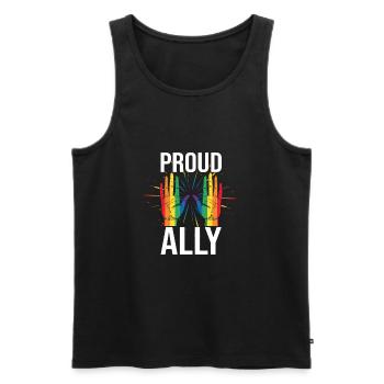 LGBT Proud Ally - Männer Premium Bio Tank Top - Schwarz - Vorne - Michal (187cm)