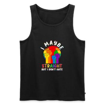 LGBT Rainbow Straight - Männer Premium Bio Tank Top - Schwarz - Vorne - AI Model Male 178 light (178cm)