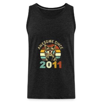 Awesome Since 2011 - Männer Premium Bio Tank Top - Anthrazit - Vorne - Alexander (188cm)