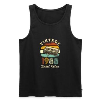 Vintage 1988 - Männer Premium Bio Tank Top - Schwarz - Vorne - AI Model Male 178 light (178cm)