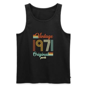 Vintage 1971 Original - Männer Premium Bio Tank Top - Schwarz - Vorne - AI Model Male 178 light (178cm)