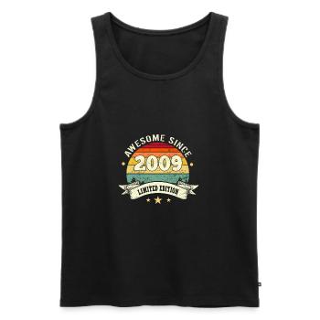 Awesome Since 2009 - Men's Premium Organic Tank Top - black - Front - AI Model Male 178 light (178cm)