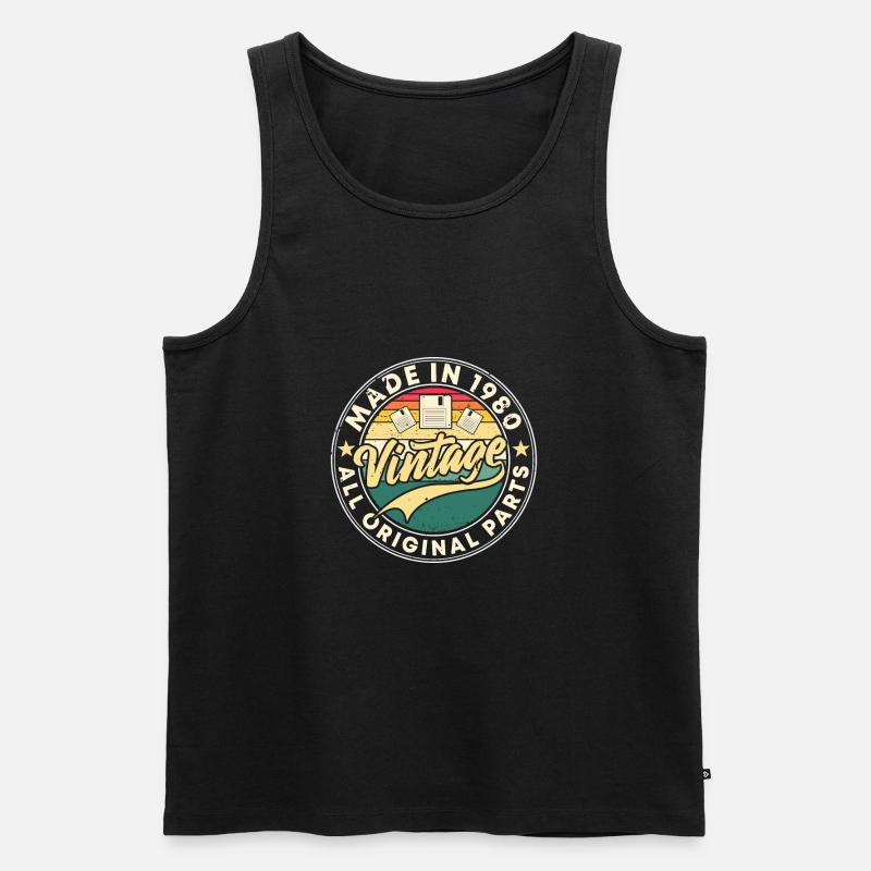 Made in 1980 - Männer Premium Bio Tank Top - Schwarz