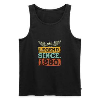 Legend Since 1980 - Men's Premium Organic Tank Top - black - Front - Michal (187cm)