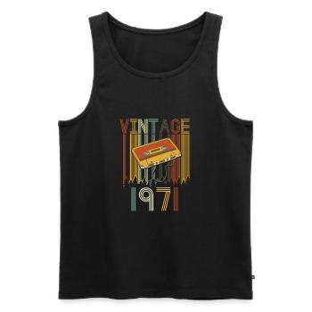Vintage 1971 Retro - Männer Premium Bio Tank Top - Schwarz - Vorne - AI Model Male 178 light (178cm)