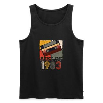 Best of 1983 - Men's Premium Organic Tank Top - black - Front - Michal (187cm)