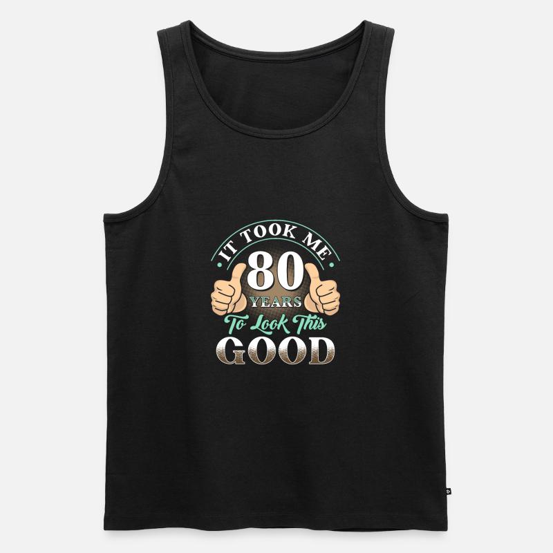 Took 80 Years - Männer Premium Bio Tank Top - Schwarz
