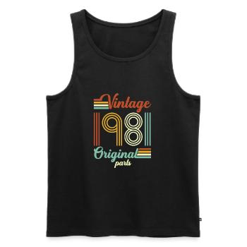 Vintage 1981 Original - Männer Premium Bio Tank Top - Schwarz - Vorne - Michal (187cm)