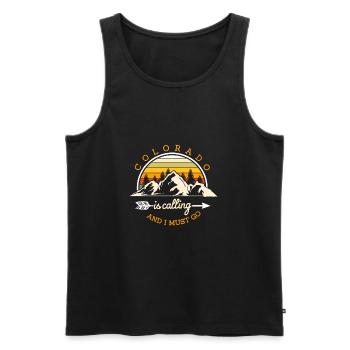 Colorado - Men's Premium Organic Tank Top - black - Front - Michal (187cm)