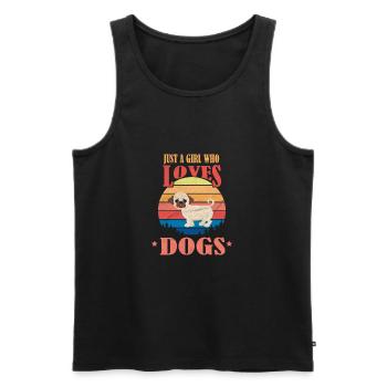 Girl loves dogs - Men's Premium Organic Tank Top - black - Front - Michal (187cm)