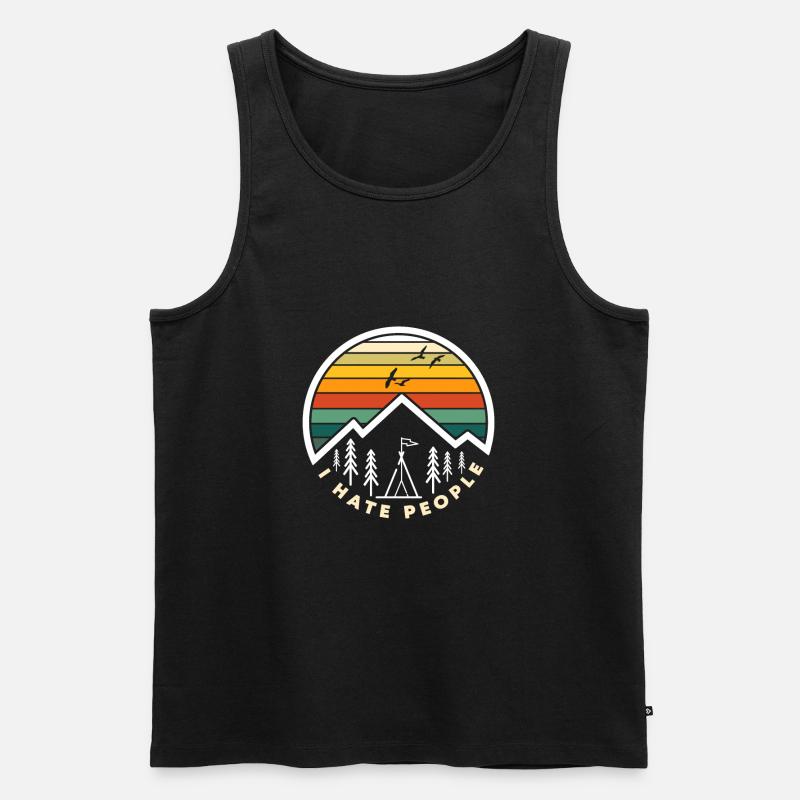 I Hate People - Männer Premium Bio Tank Top - Schwarz