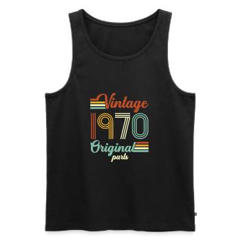 Vintage 1970 Original - Männer Premium Bio Tank Top - Schwarz - Vorne - Michal (187cm)