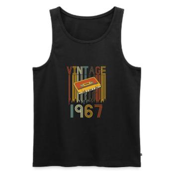 Vintage 1967 Retro - Männer Premium Bio Tank Top - Schwarz - Vorne - AI Model Male 178 light (178cm)