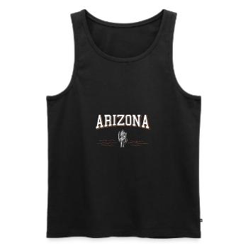 Arizona - Männer Premium Bio Tank Top - Schwarz - Vorne - AI Model Male 178 light (178cm)