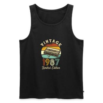 Vintage 1987 - Männer Premium Bio Tank Top - Schwarz - Vorne - AI Model Male 178 light (178cm)