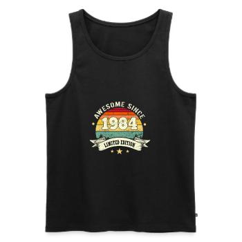 Awesome Since 1984 - Männer Premium Bio Tank Top - Schwarz - Vorne - AI Model Male 178 light (178cm)