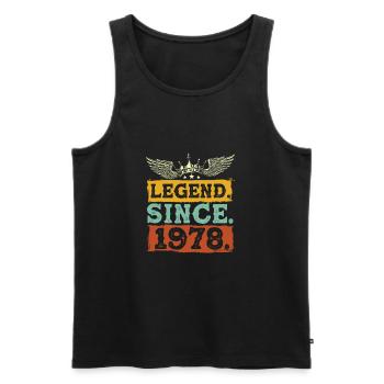 Legend Since 1978 - Men's Premium Organic Tank Top - black - Front - AI Model Male 178 light (178cm)