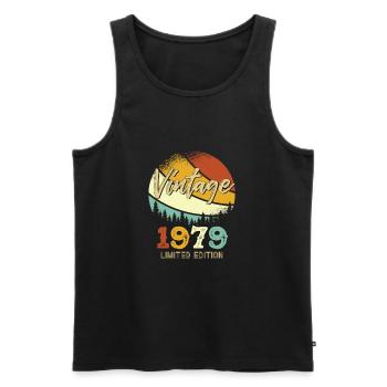 Millésime 1979 Limité - Débardeur bio Premium Homme - noir - Devant - Michal (187cm)