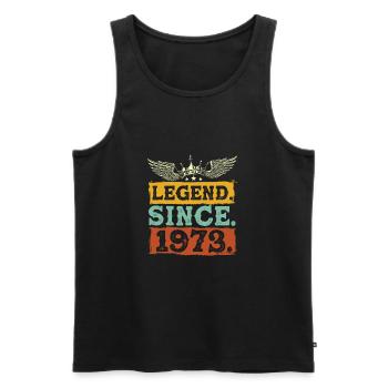 Legend Since 1973 - Männer Premium Bio Tank Top - Schwarz - Vorne - AI Model Male 178 light (178cm)